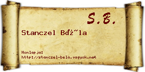 Stanczel Béla névjegykártya