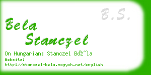 bela stanczel business card